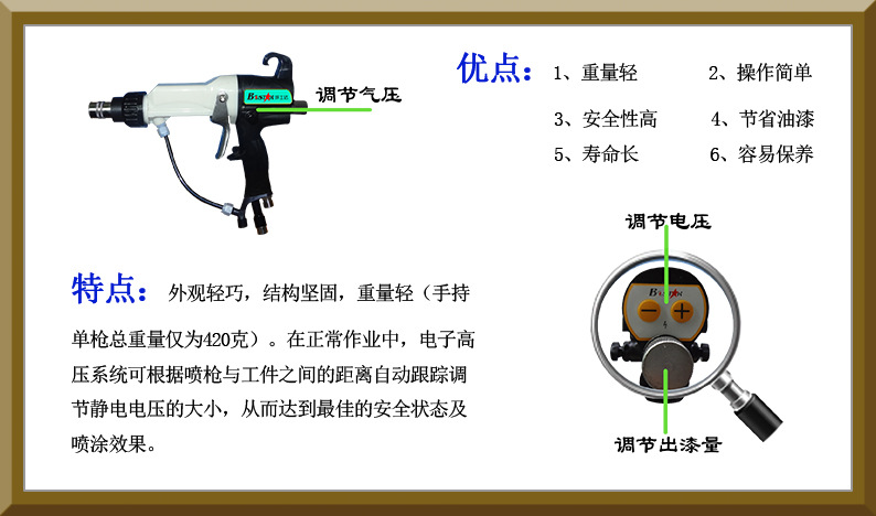静电喷枪产品特性